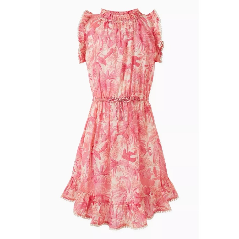ZIMMERMANN Ginger Flip Dress Pink Palm Cotton Sundress Kids NWT Girls Sz 12